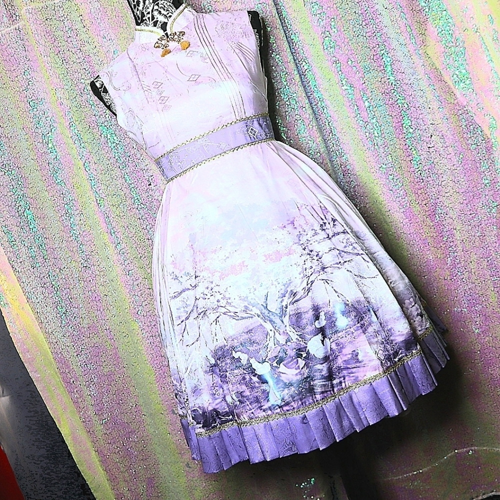 QI LOLITA DRESS 1/XXS Taobao IchigoMikou Fantastic Night JSK Lavender Purple NWT